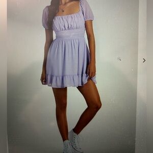 Windsor Lilac Puff Sleeve Mini Dress
